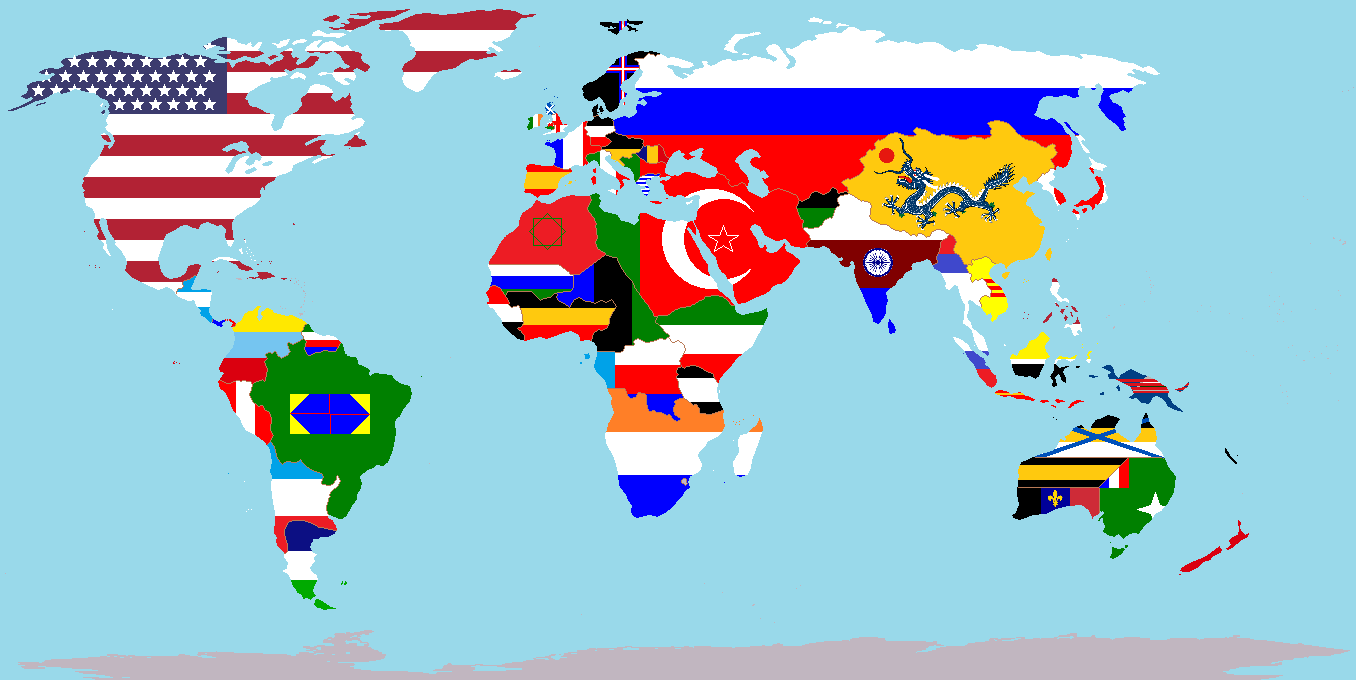 World Map Flags 