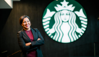 Roz Brewer, Starbucks chief operating officer and group president, is shown at the SSC in Seattle on Wednesday, May 16, 2018.  (Joshua Trujillo, Starbucks)