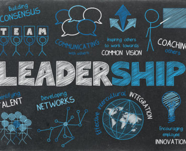 LEADERSHIP graphic notes on chalkboard