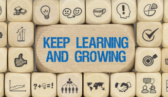 Keep learning and growing / Würfel mit Symbole