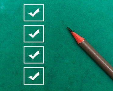 marking on checklist box. Checklist concept, copy space