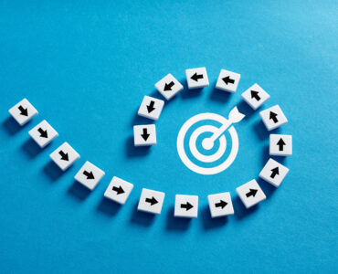 Goal achievement. Setting business goals. Business vision and mission. Achieving company goals and objectives.